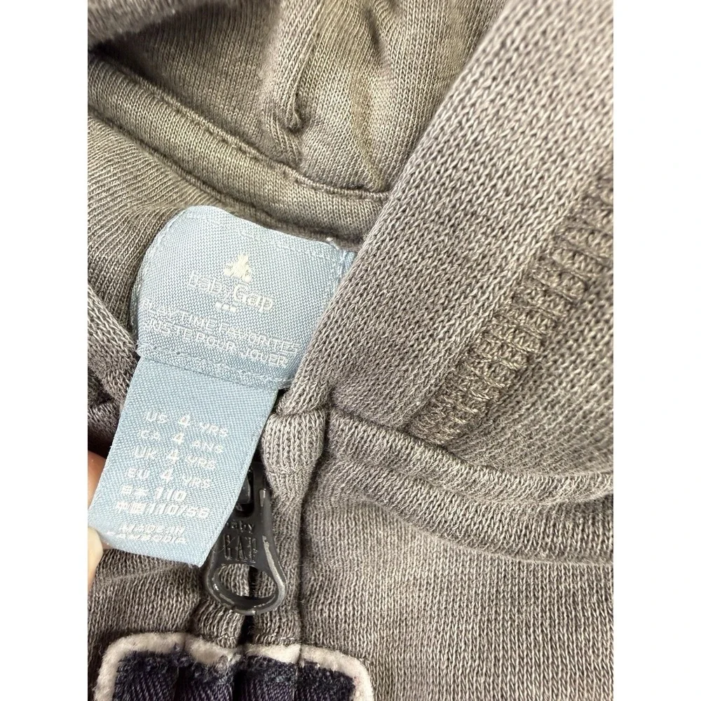 Baby GAP Boy's Spell Out Full Zip Hoodie Sweatshirt Size 4 Years Preppy